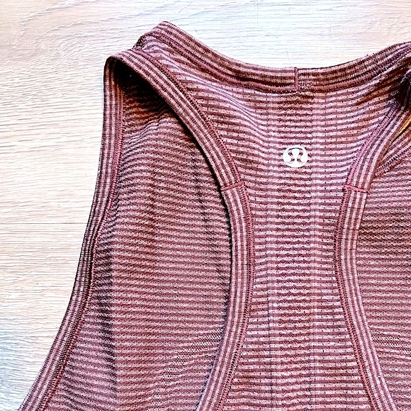 LULULEMON • Run Swiftly Tech Tank Top • Size 6 • Tonka Stripe Heathered Bordeaux - Picture 8 of 13
